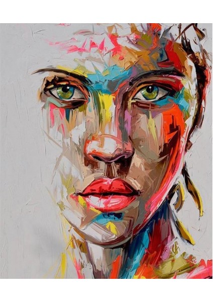 Renkli Kadın Sayılarla Boyama Seti Rulo 40 x 50 cm