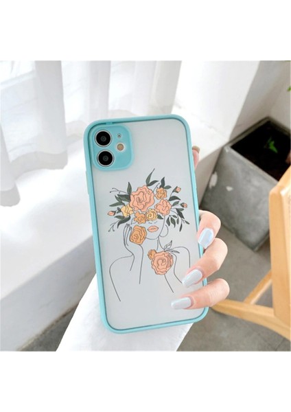 Iphone 11 Uyumlu Çiçek Açan Kadın Desenli Baskı Kılıf