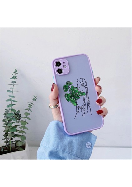 Iphone 12 Uyumlu Çiçek Açan Kadın Desenli Baskı Kılıf