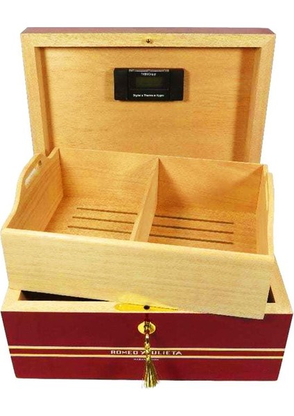 Romeo Juliet Ispanyol Sedir Kırmızı Lake Humidor Puro Kutusu 50's