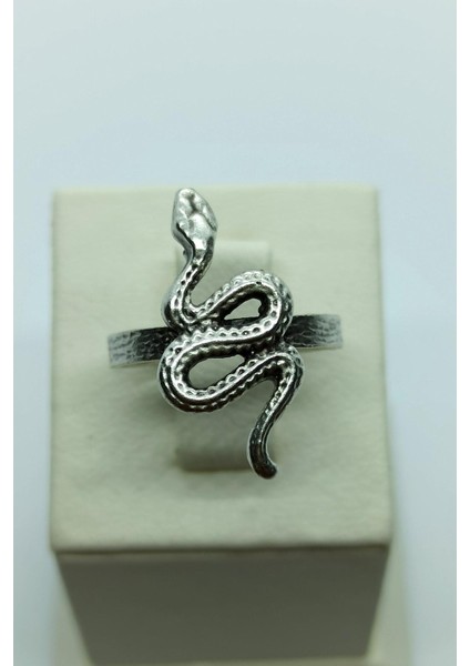 Antik Gümüş Kaplama Küçük Yılan Şekilli El Yapımı Ayarlanabilir Yüzük indirimleri