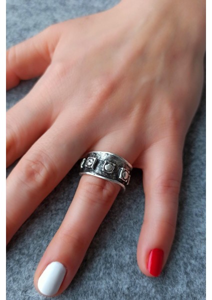 Antik Gümüş Kaplama Mitolojik Şekilli El Yapımı Ayarlanabilir Yüzük fiyatları