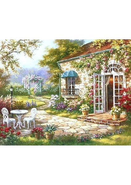 Keyif Bahçesi Boyama Seti Kasnaklı 40 x 50 cm