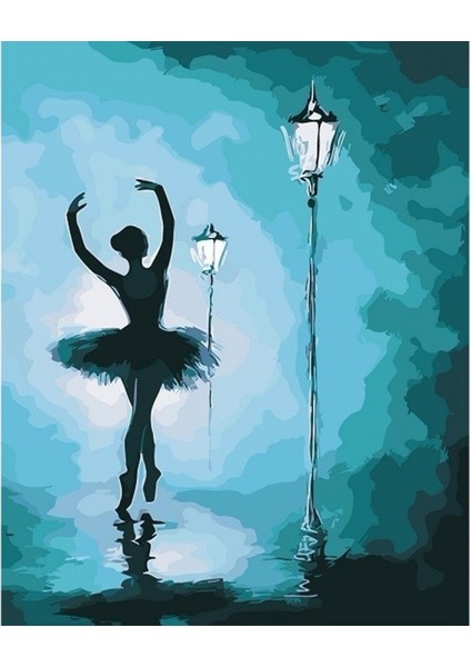 Mavi Işık ve Balerin Sayılarla Boyama Seti Kasnaklı 40 x 50 cm