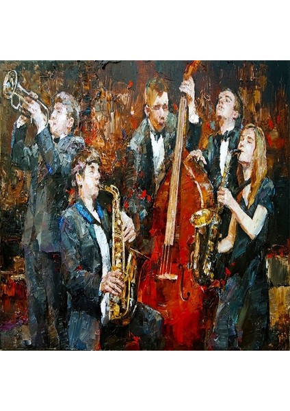 Müzisyenler Sayılarla Boyama Seti Kasnaklı 40 x 50 cm