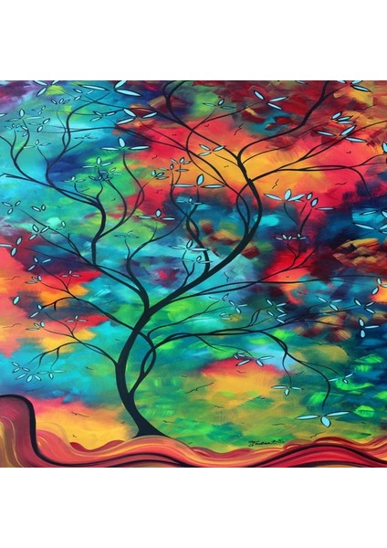 Renkli Ağaç Sayılarla Boyama Seti Kasnaklı 40 x 50 cm