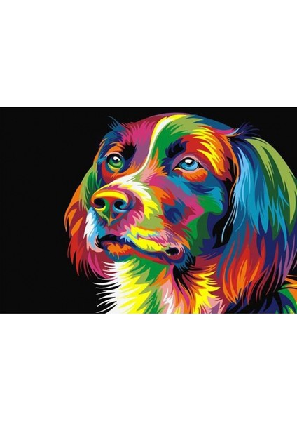 Renkli Köpek Sayılarla Boyama Seti Kasnaklı 40 x 50 cm