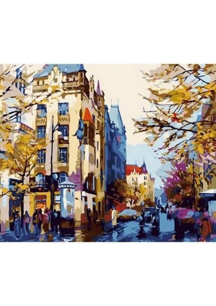 Sokak Telaşı Sayılarla Boyama Seti Kasnaklı 40 x 50 cm