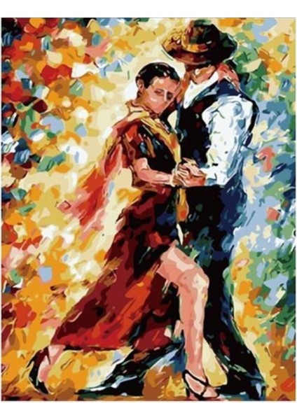 Tango Aşkı Sayılarla Boyama Seti Kasnaklı 40 x 50 cm