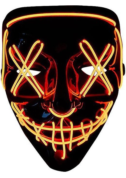 LED Işık Up Maske Cadılar Bayramı Maskesi Korkunç Yüz Maskesi Erkekler Kadınlar Için Festivali Cosplay