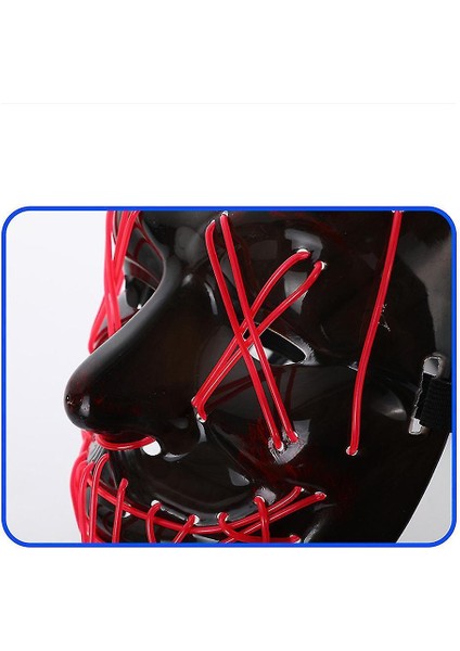 LED Işık Up Maske Cadılar Bayramı Maskesi Korkunç Yüz Maskesi Erkekler Kadınlar Için Festivali Cosplay