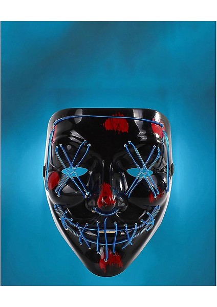 LED Işık Up Maske Cadılar Bayramı Maskesi Korkunç Yüz Maskesi Erkekler Kadınlar Için Festivali Cosplay
