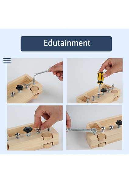 Erken Çocukluk Eğitimi İçin Ahşap Vidalı Alet Arabası(Yurt Dışından)