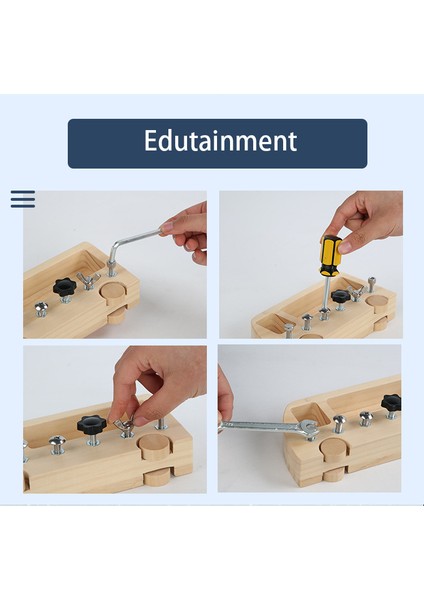 Erken Çocukluk Eğitimi İçin Ahşap Vidalı Alet Arabası