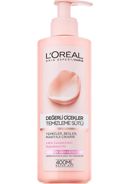Loreal Paris L'oreal Değerli Çiçekler Temizleme Sütü Hassas Cilt 400 ml Vücut Kre