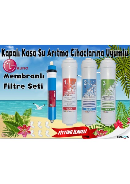 Su Arıtma Filtre Seti Inline Set Lg Membran (En Iyi Fiyatlı Set)