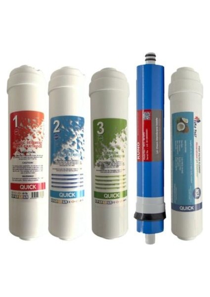 Su Arıtma Filtre Seti 5'li Kuno Membranlı (Lg Chem) Her Kapalı Kasa Cihazla Uyumlu Filtre Seti fiyatları