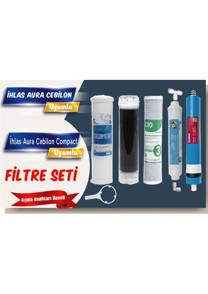 Ihlas Aura Cebilon ve Aura Cebilon Compactı Uyumlu Filtre Seti Lg Membranlı