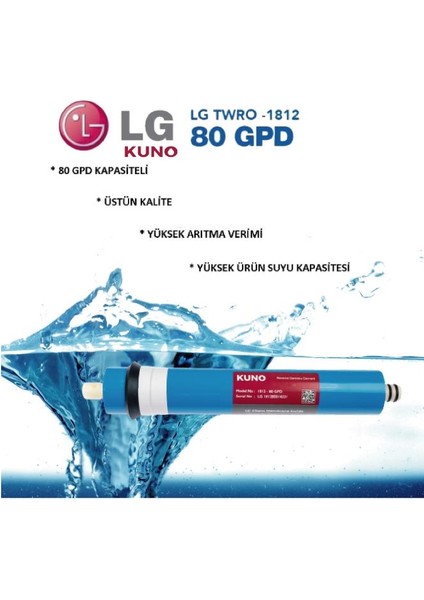 Su Arıtma Cihazı Membran Filtre 80 Gpd Lg Chem