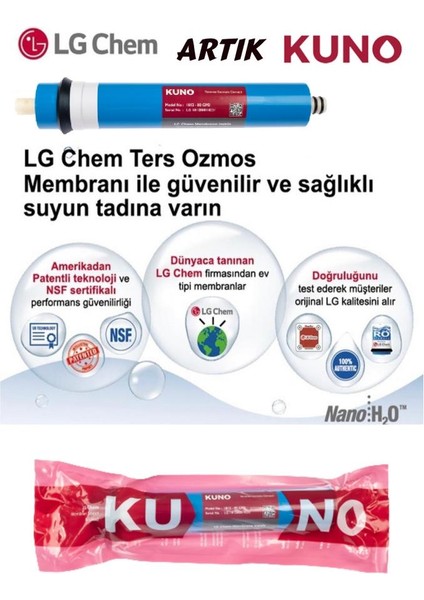 Su Arıtma Cihazı Membran Filtre 80 Gpd Lg Chem