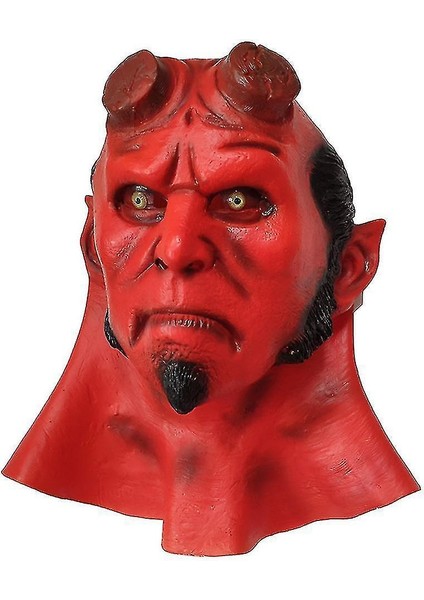 Korku Cehennem Baron Maskesi Cadılar Bayramı Lateks Başlık Hood Cosplay Sahne