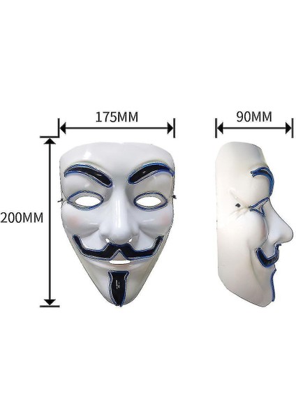 Lüminesans Işık Cadılar Bayramı Korku El Aydınlık Maske Cosplay Sahne