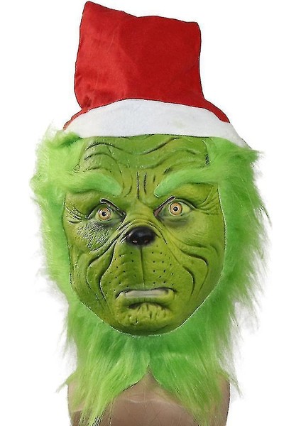 Grinch Noel Maskesi Stock Komik Sahne Başlık Cosplay Noel Maskesi