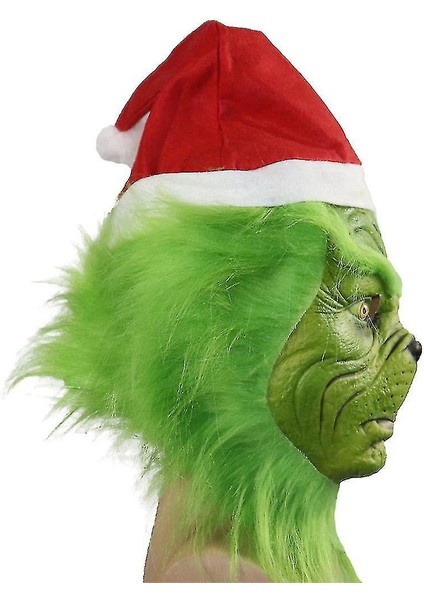 Grinch Noel Maskesi Stock Komik Sahne Başlık Cosplay Noel Maskesi