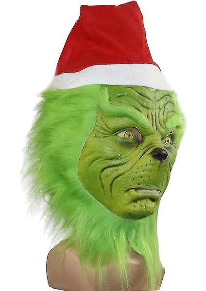 Grinch Noel Maskesi Stock Komik Sahne Başlık Cosplay Noel Maskesi