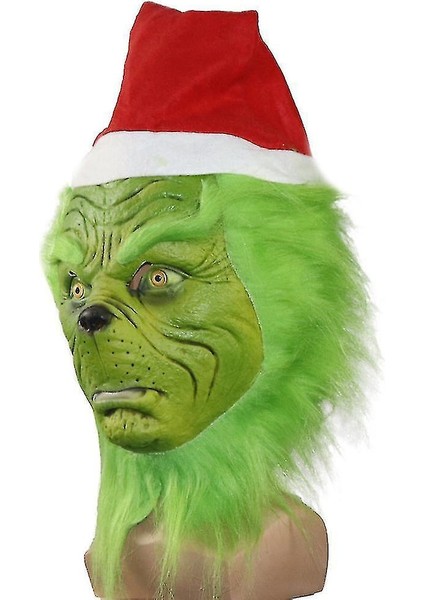 Grinch Noel Maskesi Stock Komik Sahne Başlık Cosplay Noel Maskesi