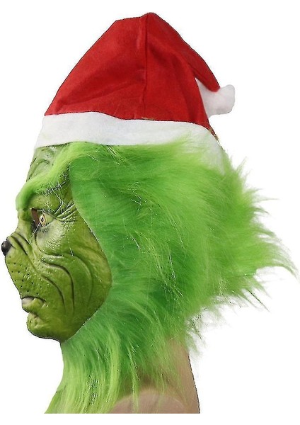 Grinch Noel Maskesi Stock Komik Sahne Başlık Cosplay Noel Maskesi