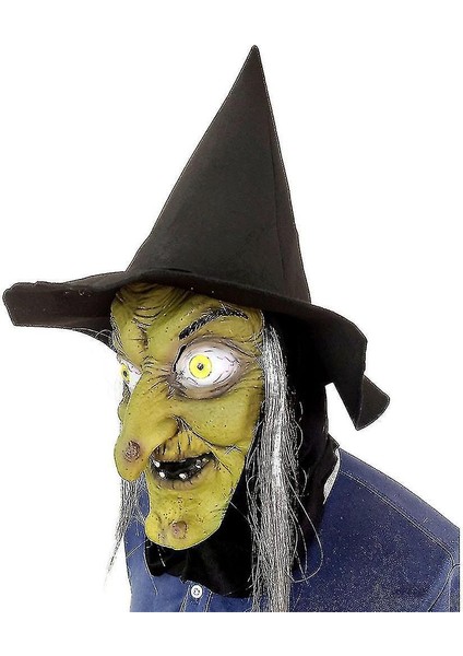 Cadılar Bayramı Korku Cadı Maskesi Korkunç Lateks Başlık Cosplay Parti Sahne