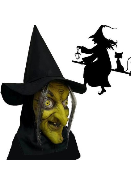 Cadılar Bayramı Korku Cadı Maskesi Korkunç Lateks Başlık Cosplay Parti Sahne