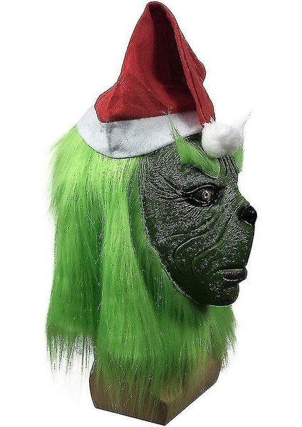 Grinch Noel Maskesi Başlık Grinch Komik Cadılar Bayramı Partisi Spoof Sahne Stole