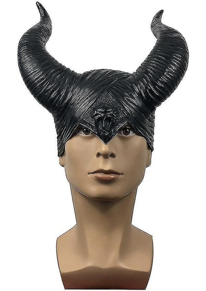 Maleficent Maske Koyu Cadı Şapka Cadılar Bayramı Partisi Cosplay Sahne