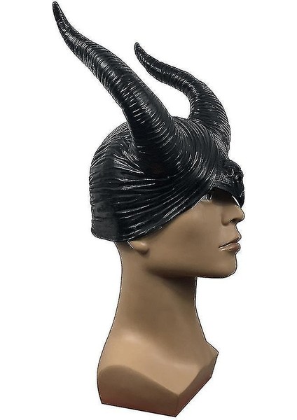 Maleficent Maske Koyu Cadı Şapka Cadılar Bayramı Partisi Cosplay Sahne