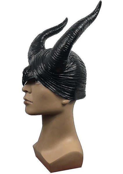 Maleficent Maske Koyu Cadı Şapka Cadılar Bayramı Partisi Cosplay Sahne