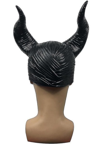 Maleficent Maske Koyu Cadı Şapka Cadılar Bayramı Partisi Cosplay Sahne