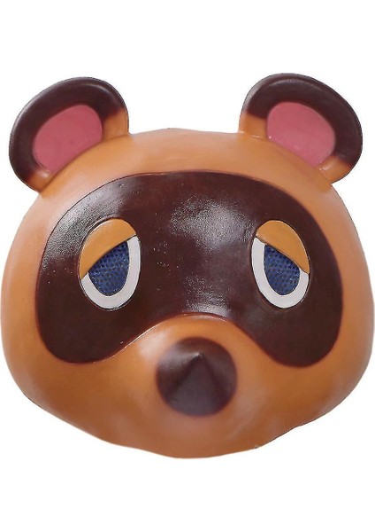 Tom Nook Rakun Maskesi Hayvan Geçiş Lateks Headgear Cadılar Bayramı Cosplay Ball Sahne