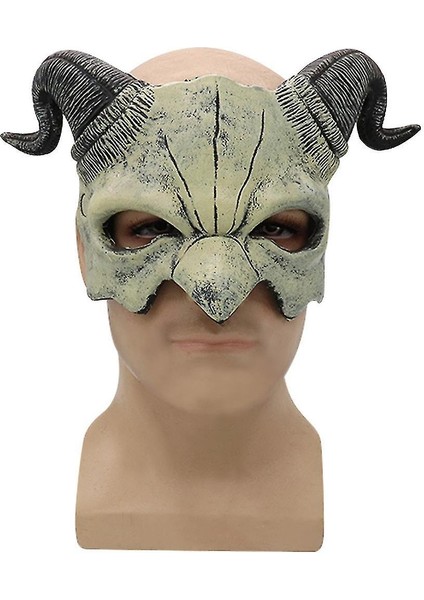 Cadılar Bayramı Karnaval Lateks Boynuz Şeytan Maskesi Köpük Yarım Yüz Hood Parti Cosplay Sahne