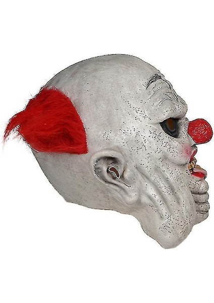 Parlak Kırmızı Yuvarlak Yaka Burun Maskesi Korku Palyaço Lateks Headgear Cadılar Bayramı Karnaval Parti Komik Maske modelleri