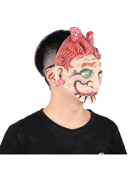 Cadılar Bayramı Komik Korku Buckteeth Maskesi Perili Ev Cosplay Sahne