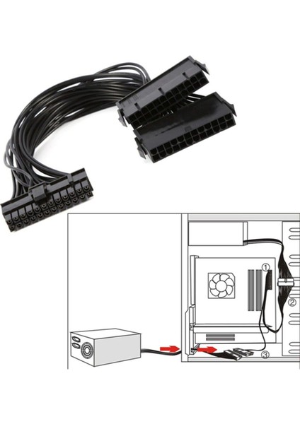 Anakart 24 Pin Atx Dual Psu Çoklayıcı Adaptör Mining Kablosu