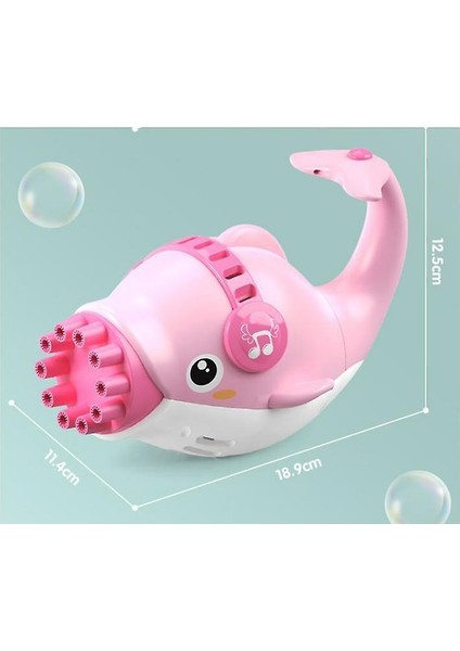Çocuklar Kabarcık Gun Oyuncaklar Karikatür Yunus Otomatik Kabarcık Makinesi Bebek Banyo Tabancası Oyuncaklar Elektrik (Pembe)(Yurt Dışından)