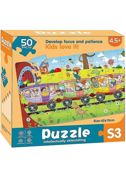 (50 Parça Rulo Coaster Puzzle) Çocuğun Erken Eğitim Bulmaca Oyuncaklar 3 Yaşında ve