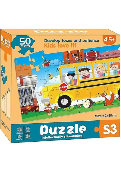 (50 Parça Rulo Coaster Puzzle) Çocuğun Erken Eğitim Bulmaca Oyuncaklar 3 Yaşında ve