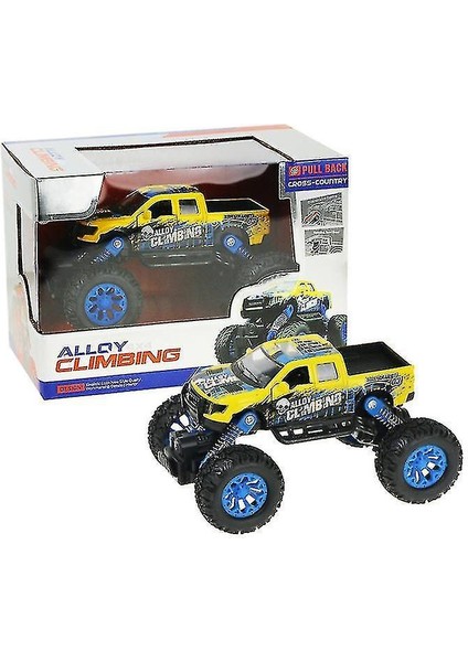 Sarı Mini Çocuk Alaşım Off-Road Araba, Karikatür Araba Model Oyuncak Araba AZ15649