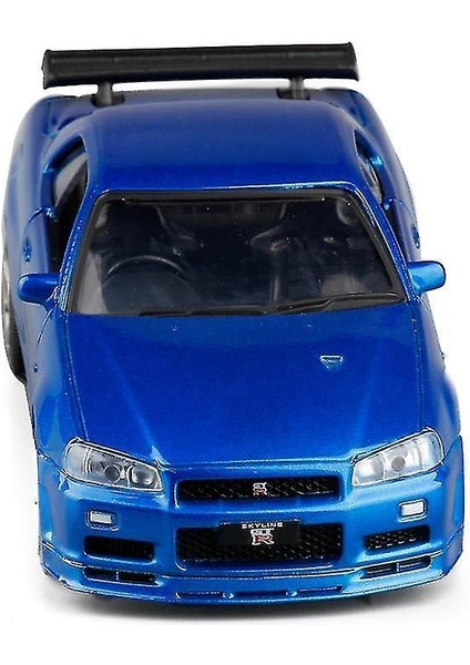 (Mustang B-Kırmızı) 1:36 Nissan Gt-R R34 Spor Araba Alaşım Modeli, Simüle Metal Geri Çekin Model Oyuncaklar Için(Yurt Dışından)