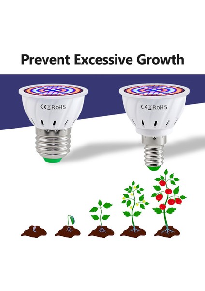 E27 - 48 Leds Iç Mekan Bitkileri Için LED Grow Ampul Kırmızı ve Mavi modelleri