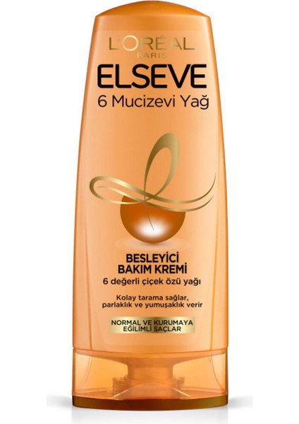 L'oreal Paris L'oreal Elseve 6 Mucizevi Yağ Besleyici Bakım Kremi 360 ml Saç Kremi
